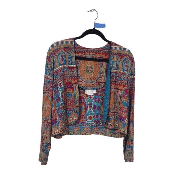 Women's Vintage Tribal Print Cardigan Petite Sophisticate - Picture 1 of 4
